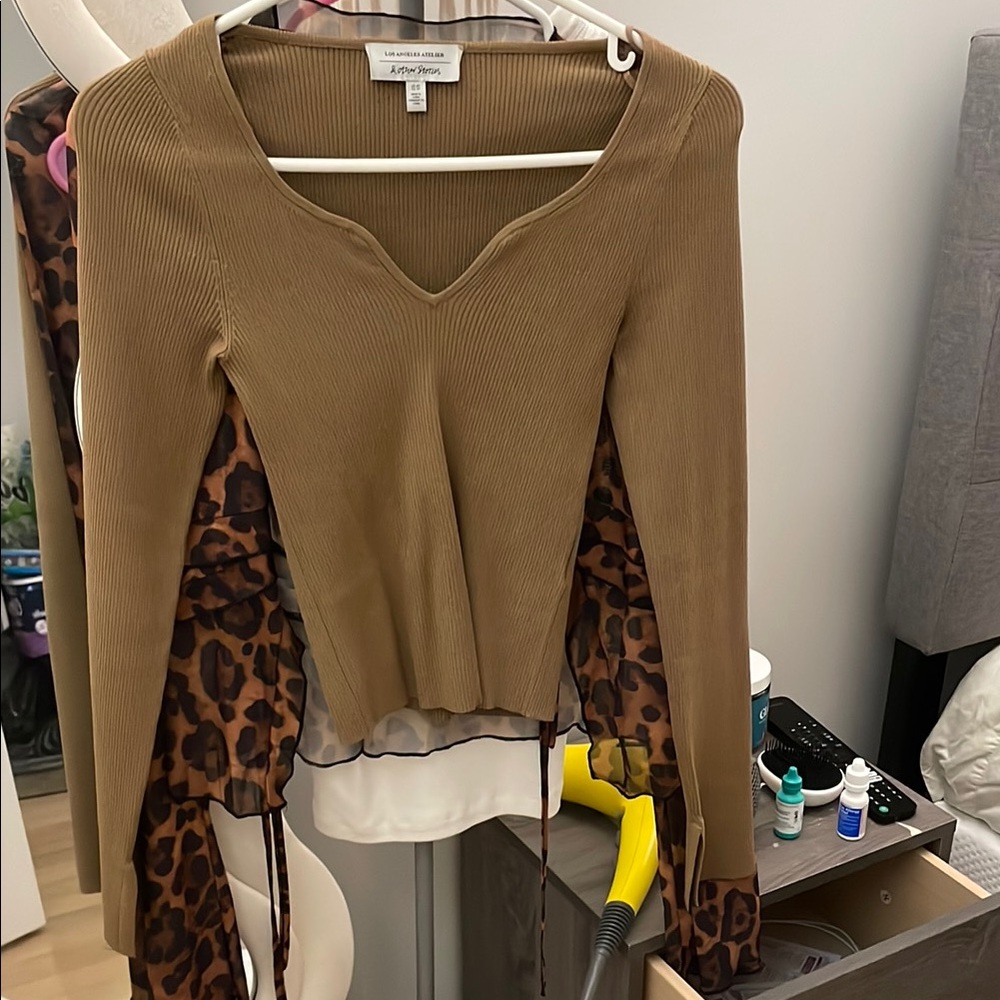 Brown Long-Sleeve Top